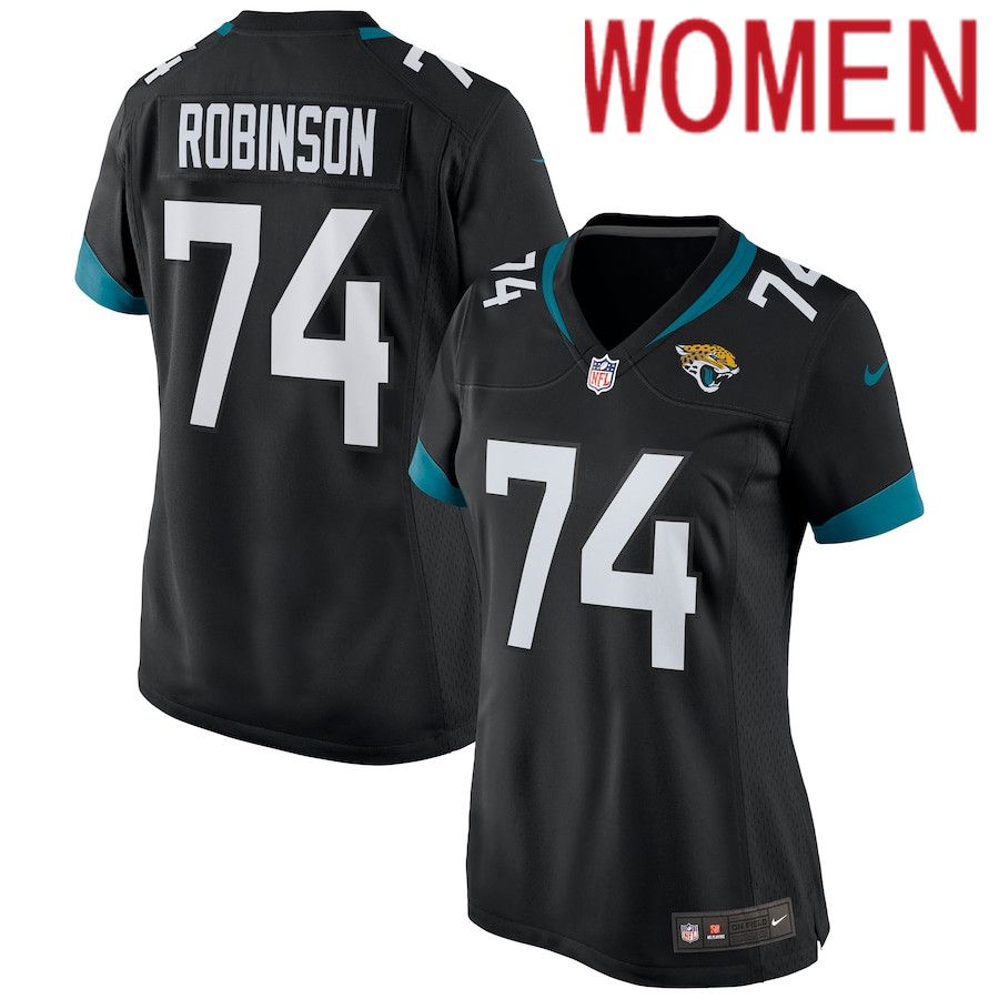 Women Jacksonville Jaguars #74 Cam Robinson Nike Black Game NFL Jersey->women nfl jersey->Women Jersey